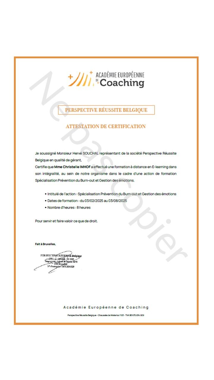 Certification en prévention burnout et gestion des émotions